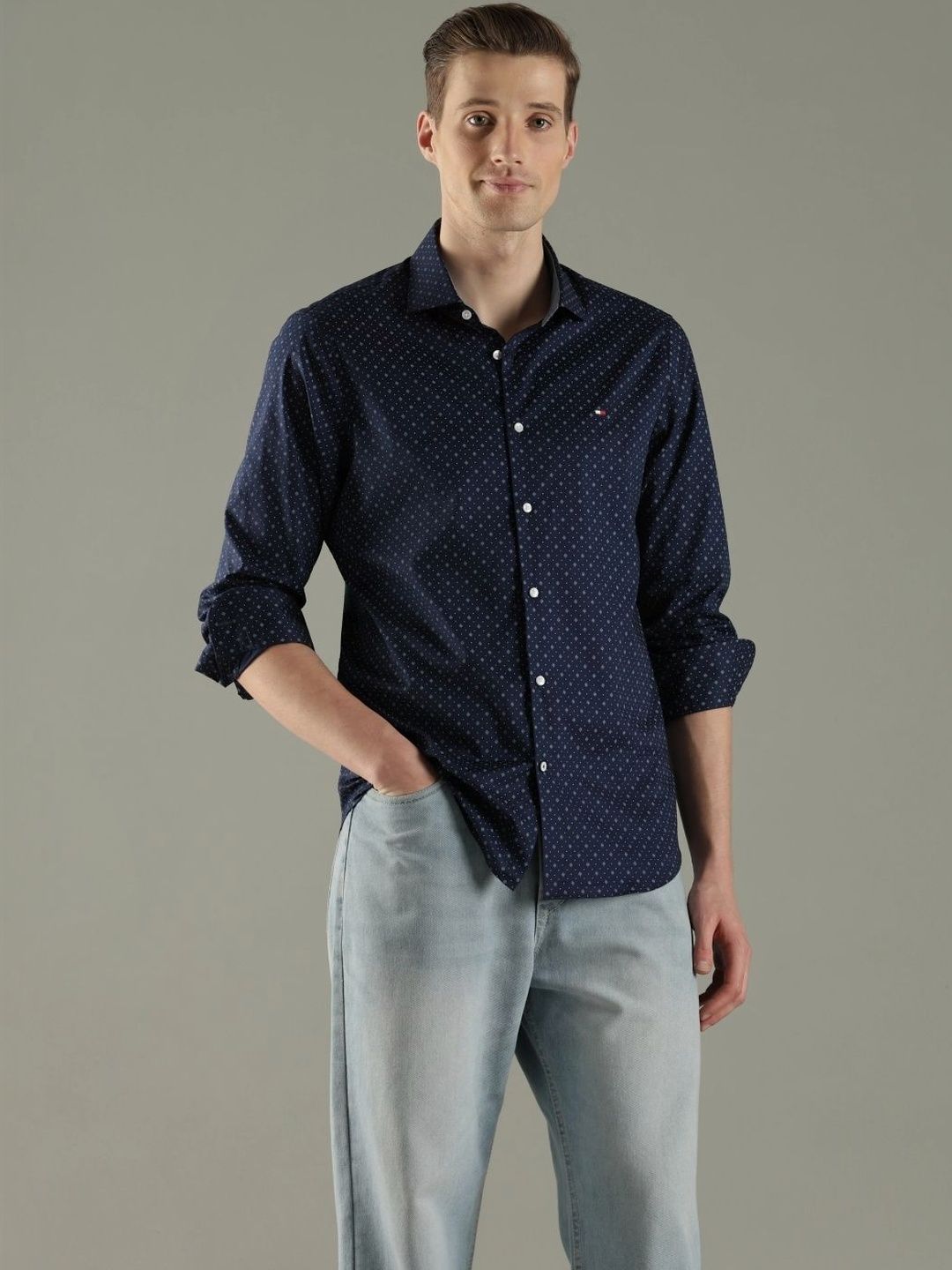 Tommy Hilfiger Tommy Hilfiger Men Slim Fit Printed Casual Shirt