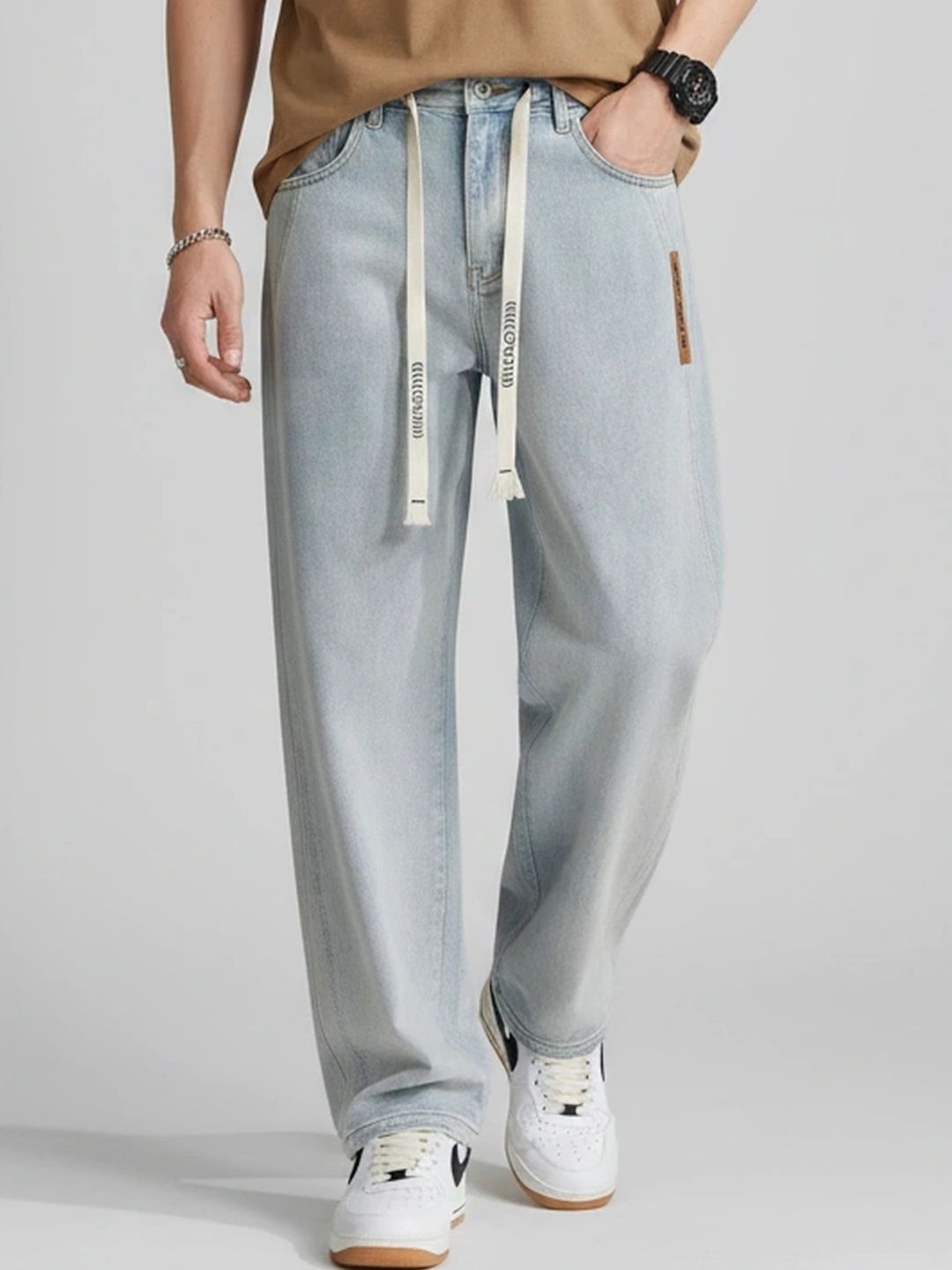 ANDREW HILL Men Mid-Rise Light Fade Jeans