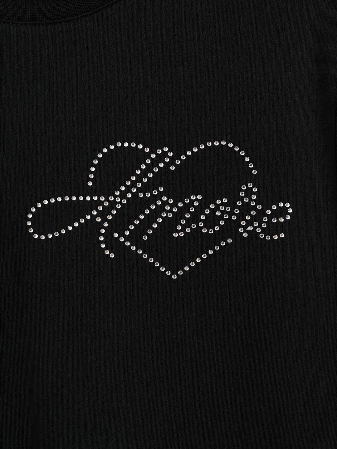Typography Printed Pure Cotton T-shirt with Sequined Detail