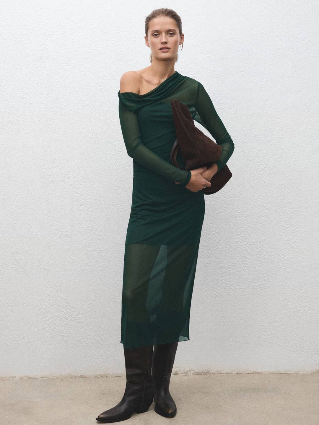 One Shoulder Sheath Midi Dress