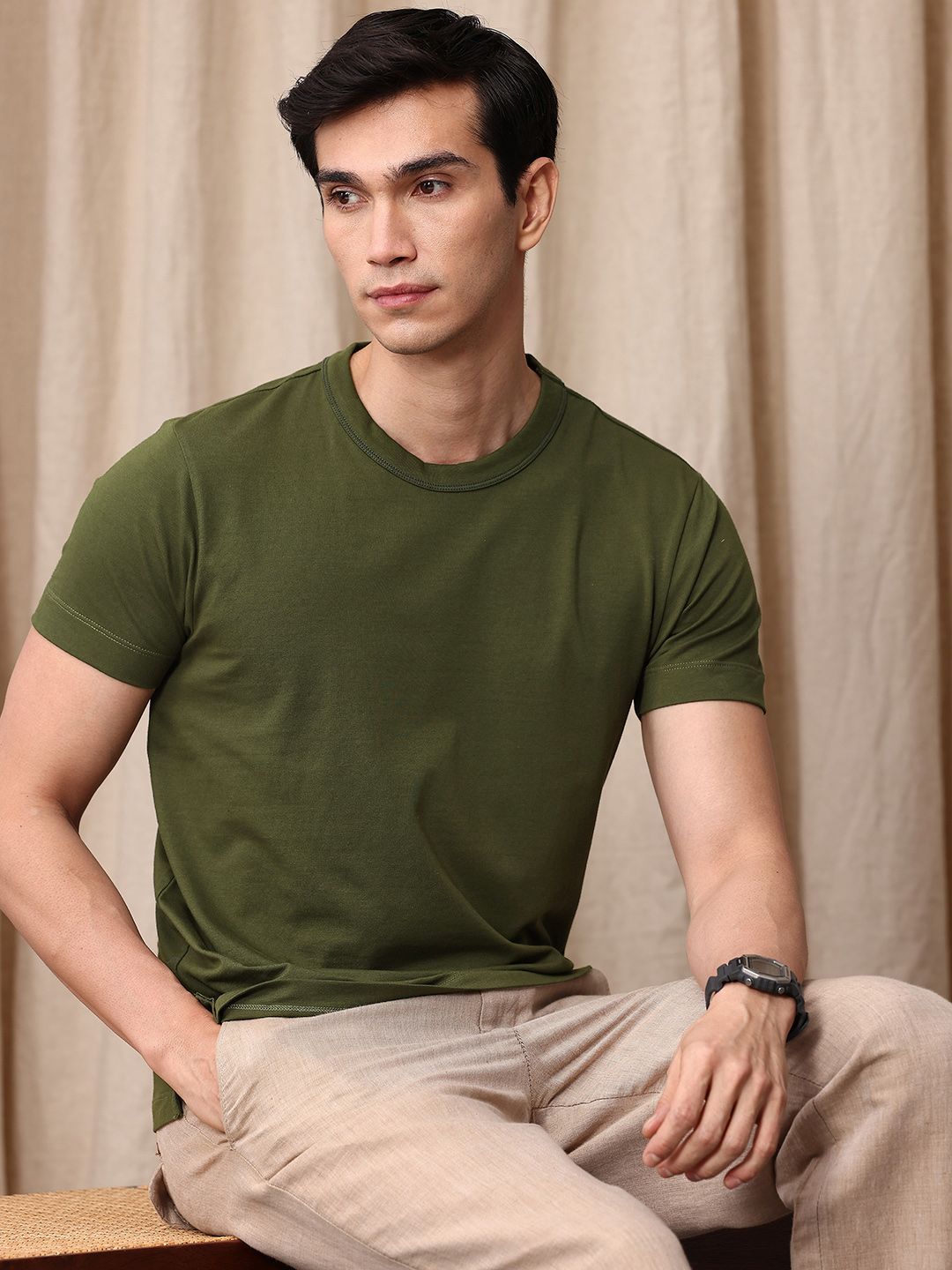 Mr Bowerbird Tailored Fit Round Neck T-shirt
