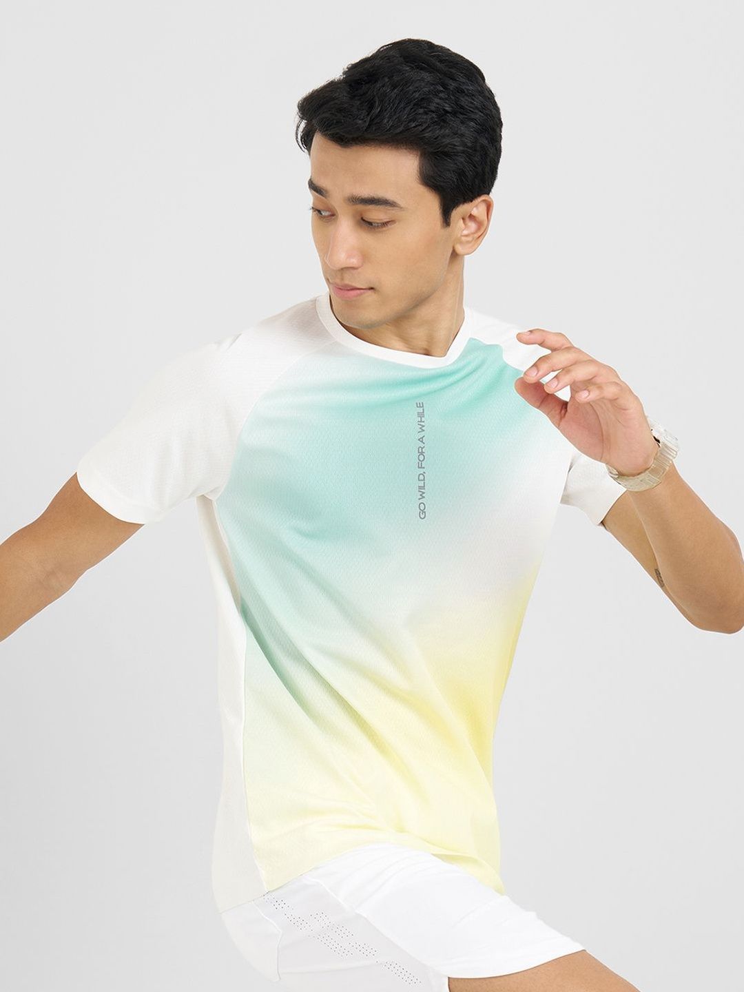 Ajile by Pantaloons Men Typography Dyed Slim Fit T-shirt