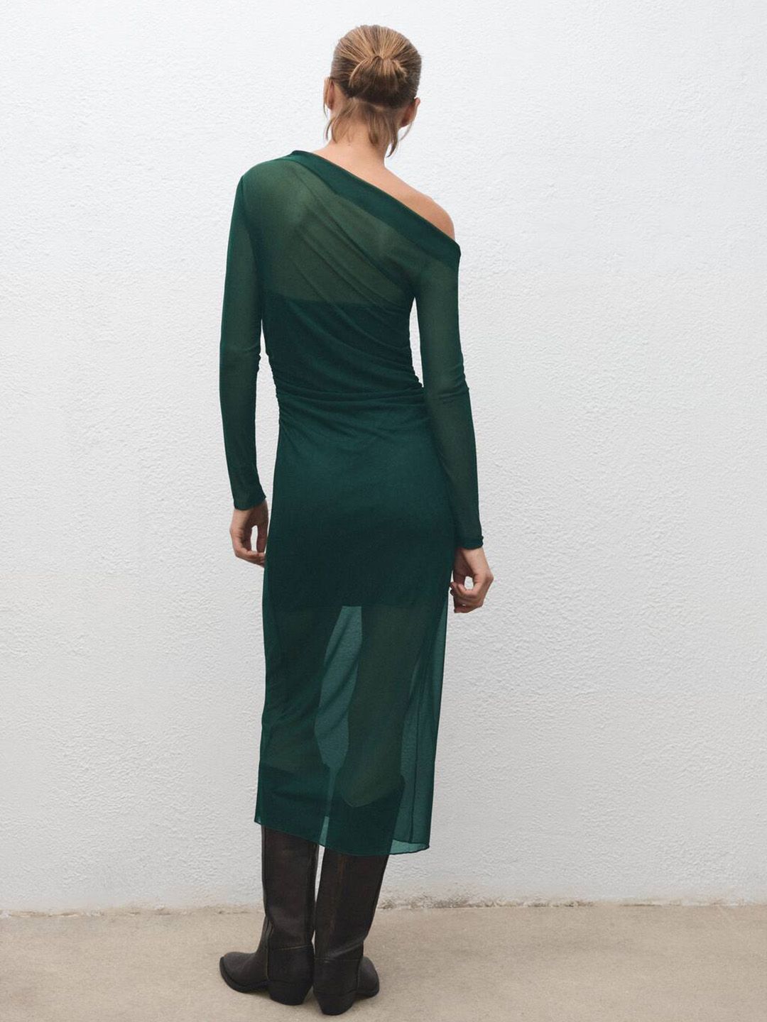 One Shoulder Sheath Midi Dress