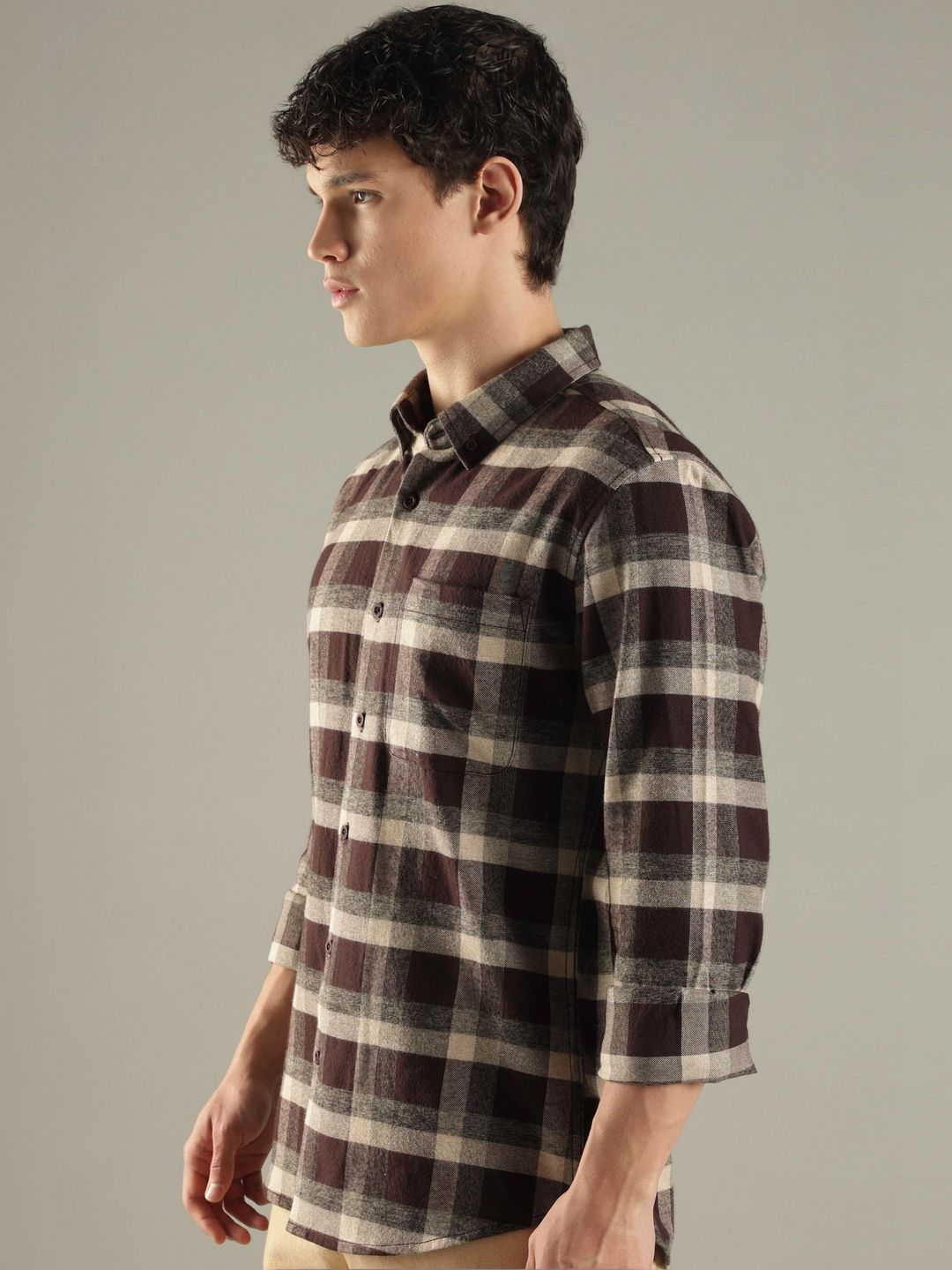Buy HERE&NOW Men Slim Fit Checked Casual Shirt - Shirts for Men