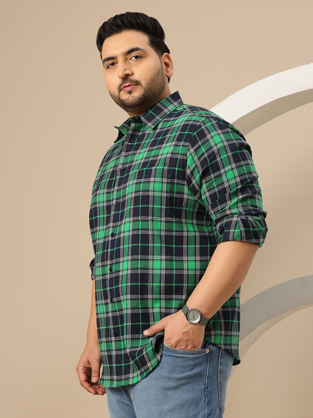 Sztori Men Tartan Checked Casual Shirt