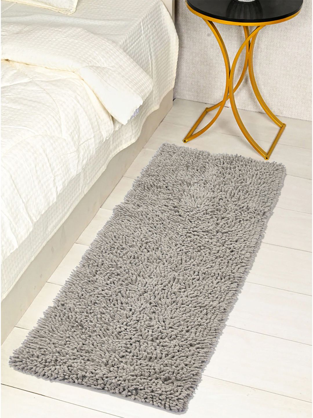 Saral Home Grey Solid Anti-Skid Runner