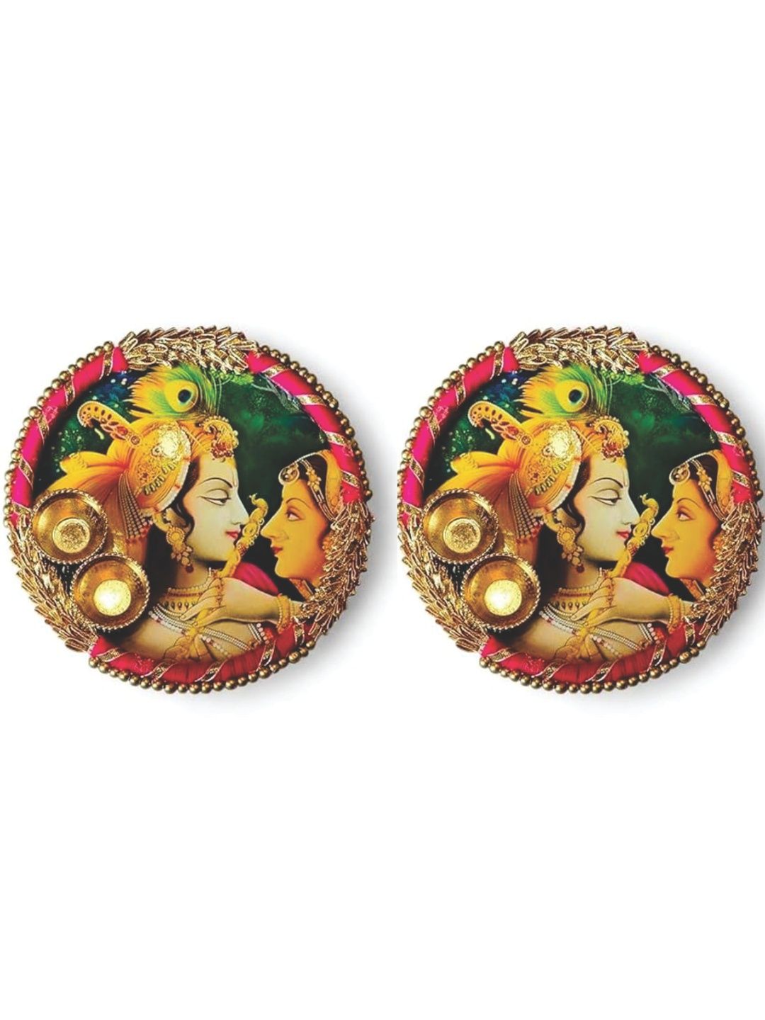 Nutts 2Pcs Yellow & Green Wooden Holi Accessories