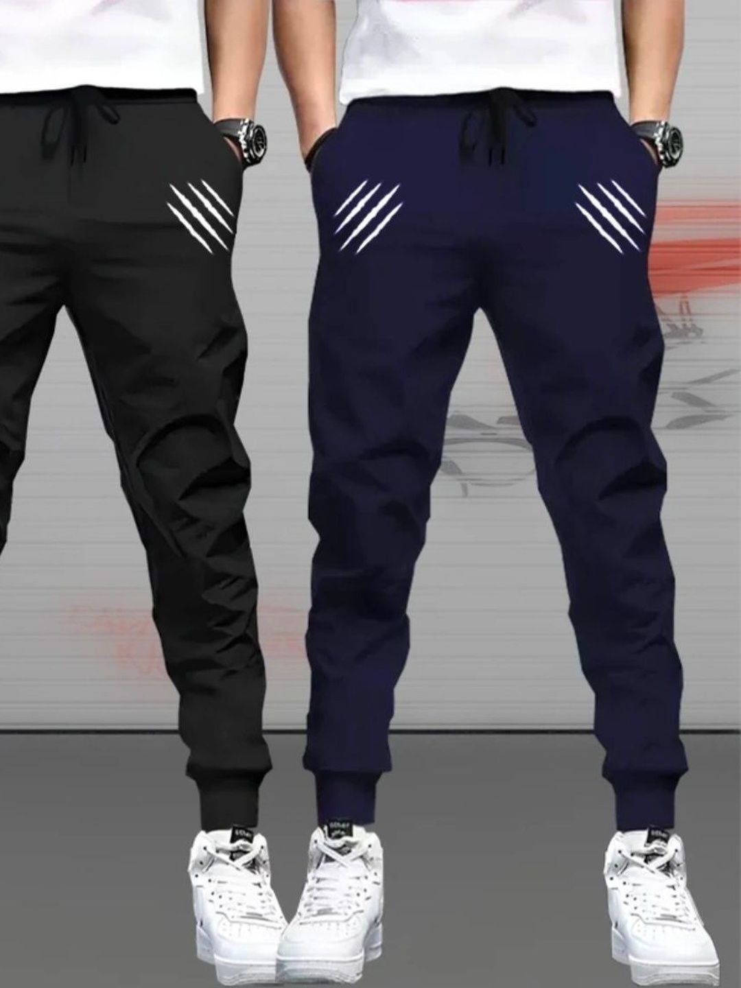 Riksaw Men Pack Of 2 Mid-Rise Track Pants