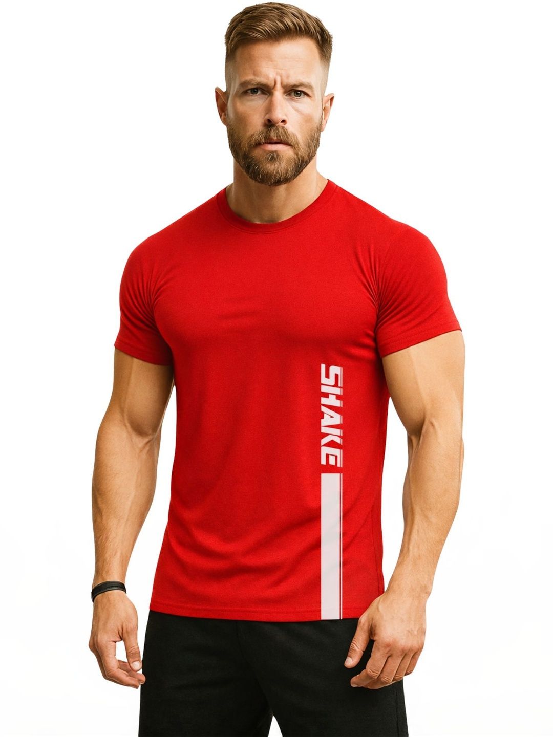 3Colors Men Typography Printed Moisture Wicking T-shirt