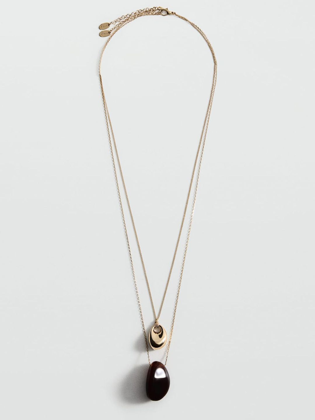 Layered Necklace with Artificial Stones