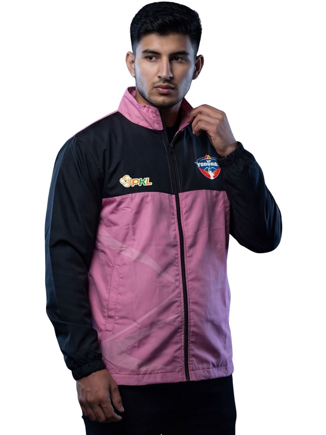 playR Men Brand Logo Colourblocked Lightweight Training or Gym Sporty Jacket