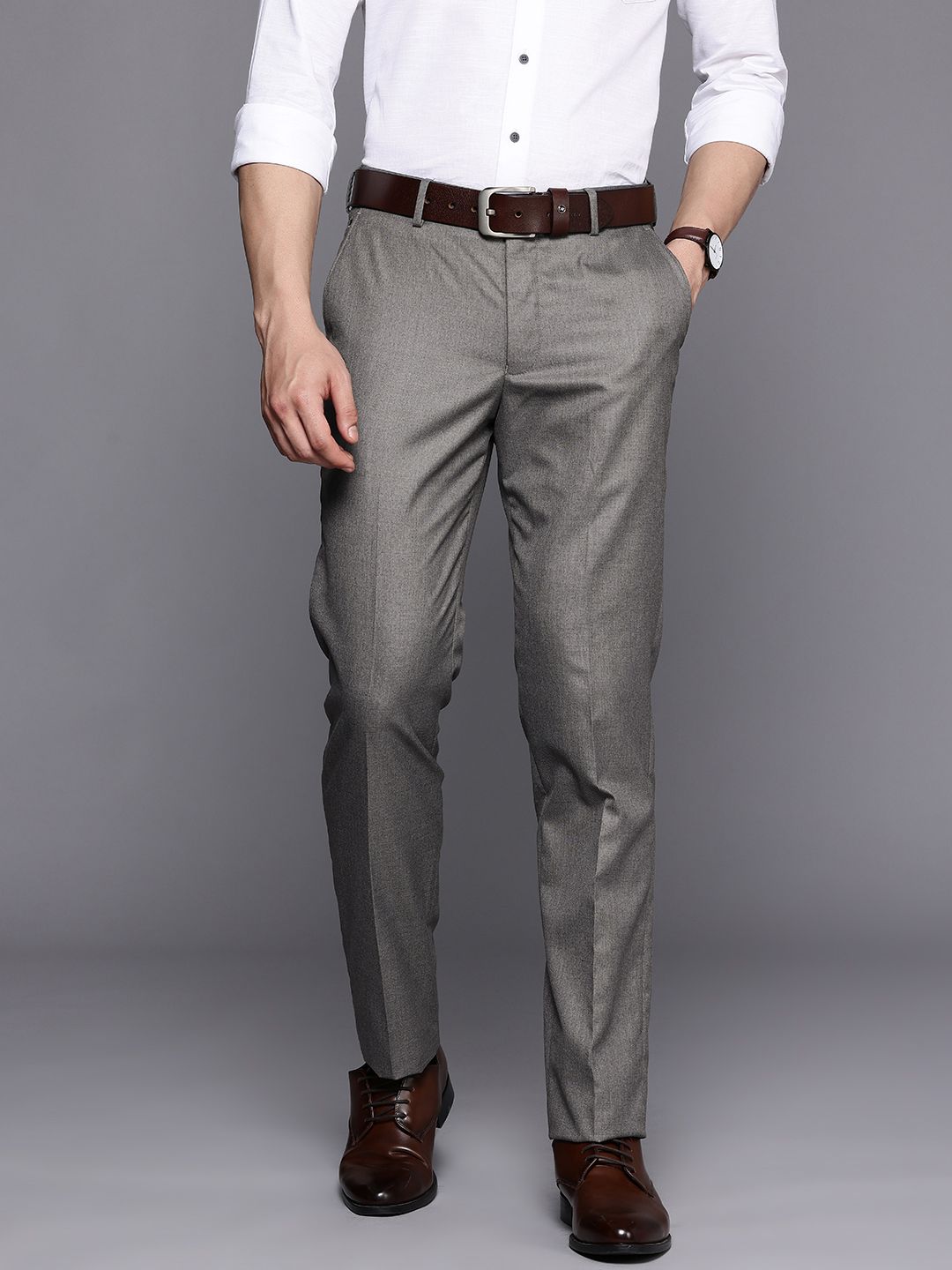 Louis Philippe Men Slim Fit Formal Trousers