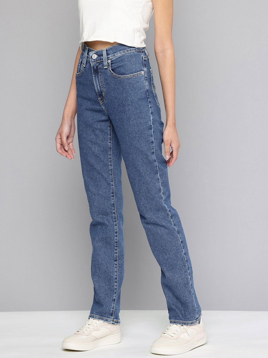 724 Dark Blue Slim Straight Fit High Rise Jeans