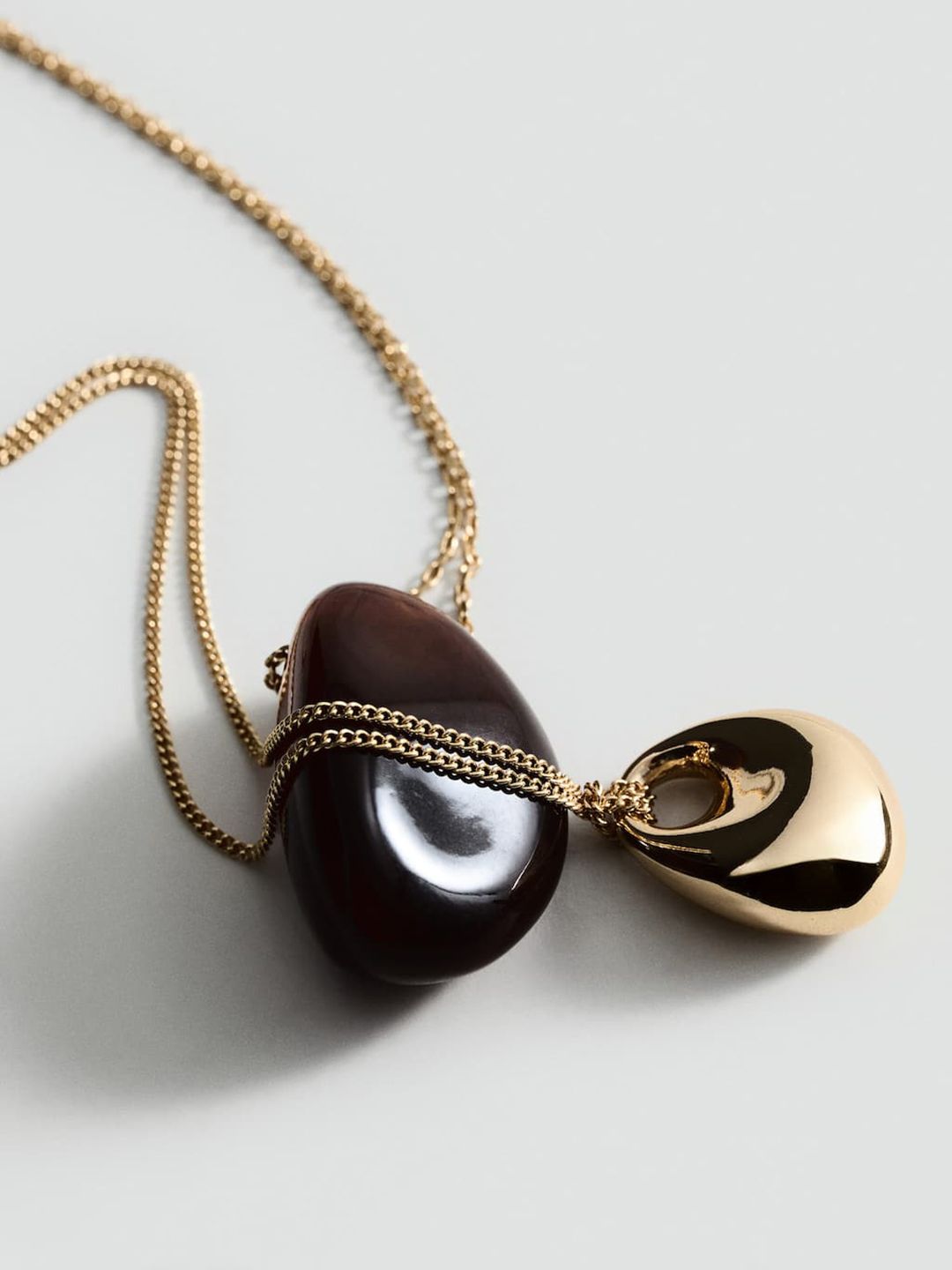 Layered Necklace with Artificial Stones