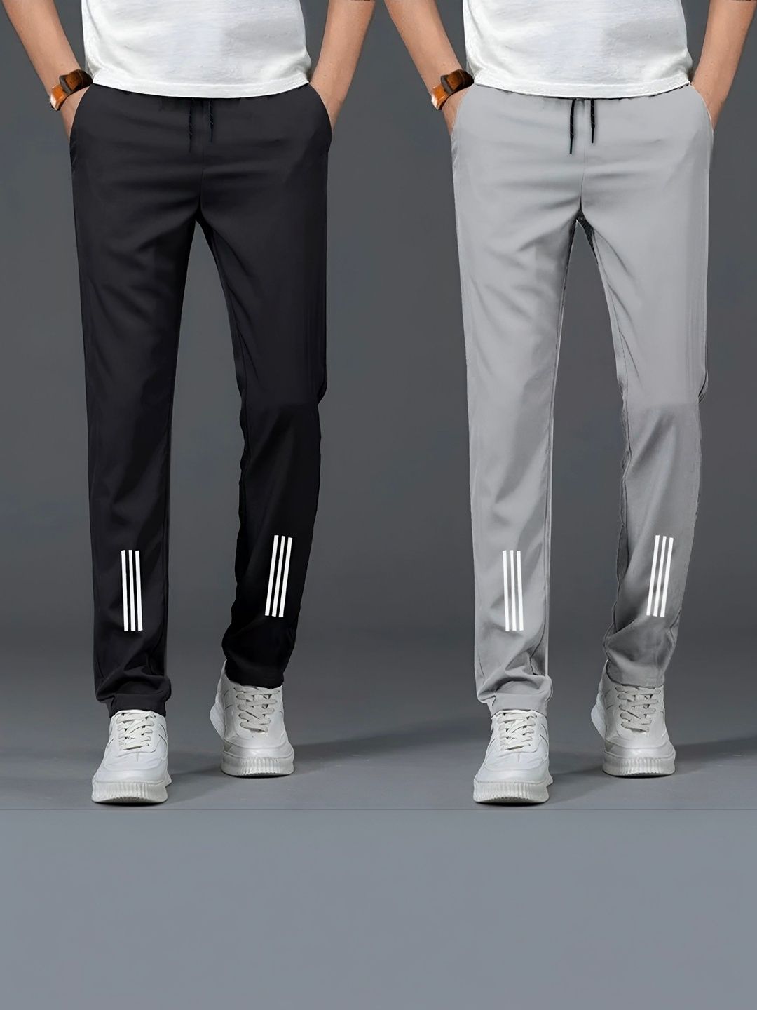 Riksaw Men Pack Of 2 Mid-Rise Track Pants
