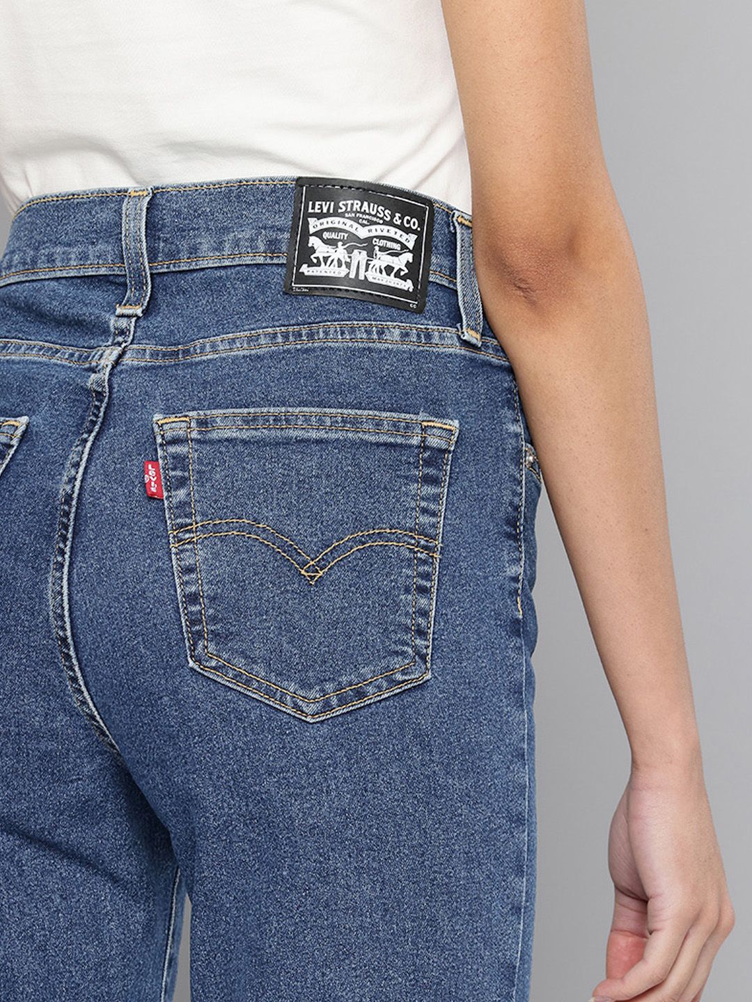 724 Dark Blue Slim Straight Fit High Rise Jeans
