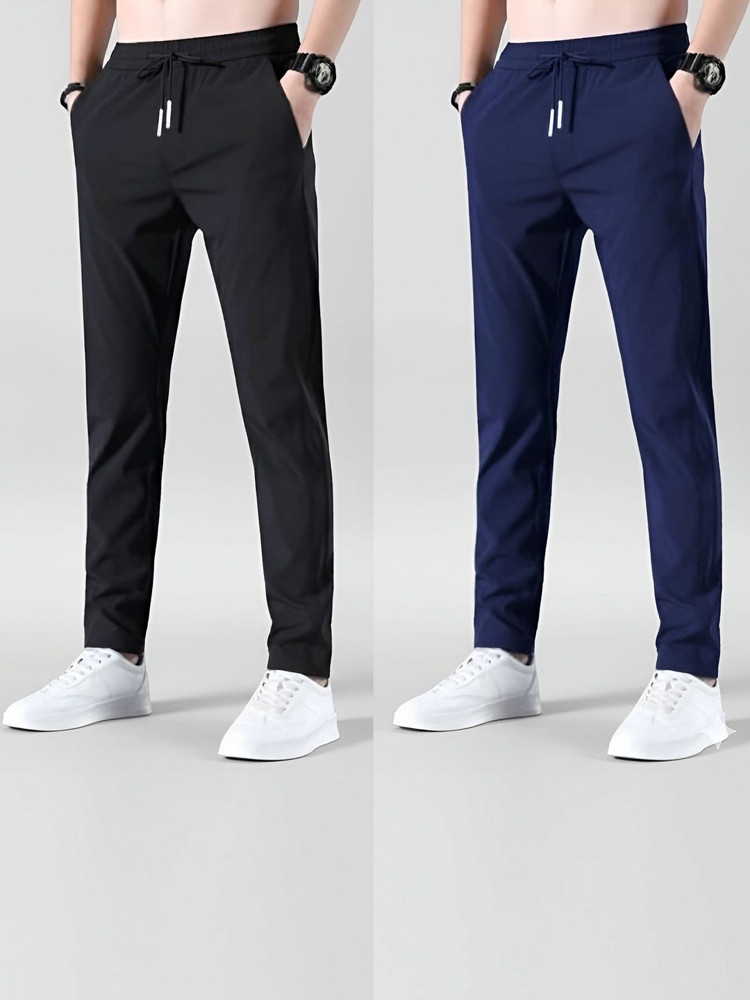 Riksaw Men Pack Of 2 Mid-Rise Track Pants