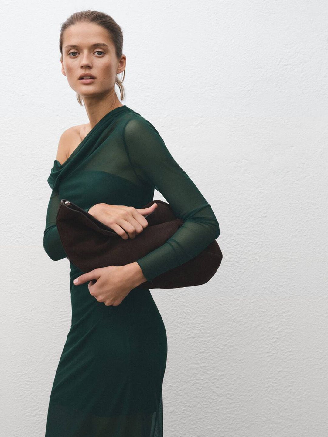 One Shoulder Sheath Midi Dress