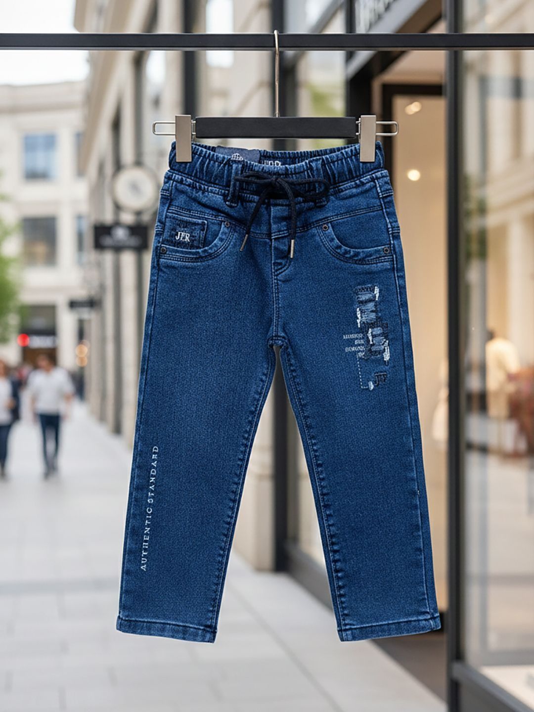 JFR Boys Straight Fit Low-Rise Mildly Distressed Light Fade Jeans