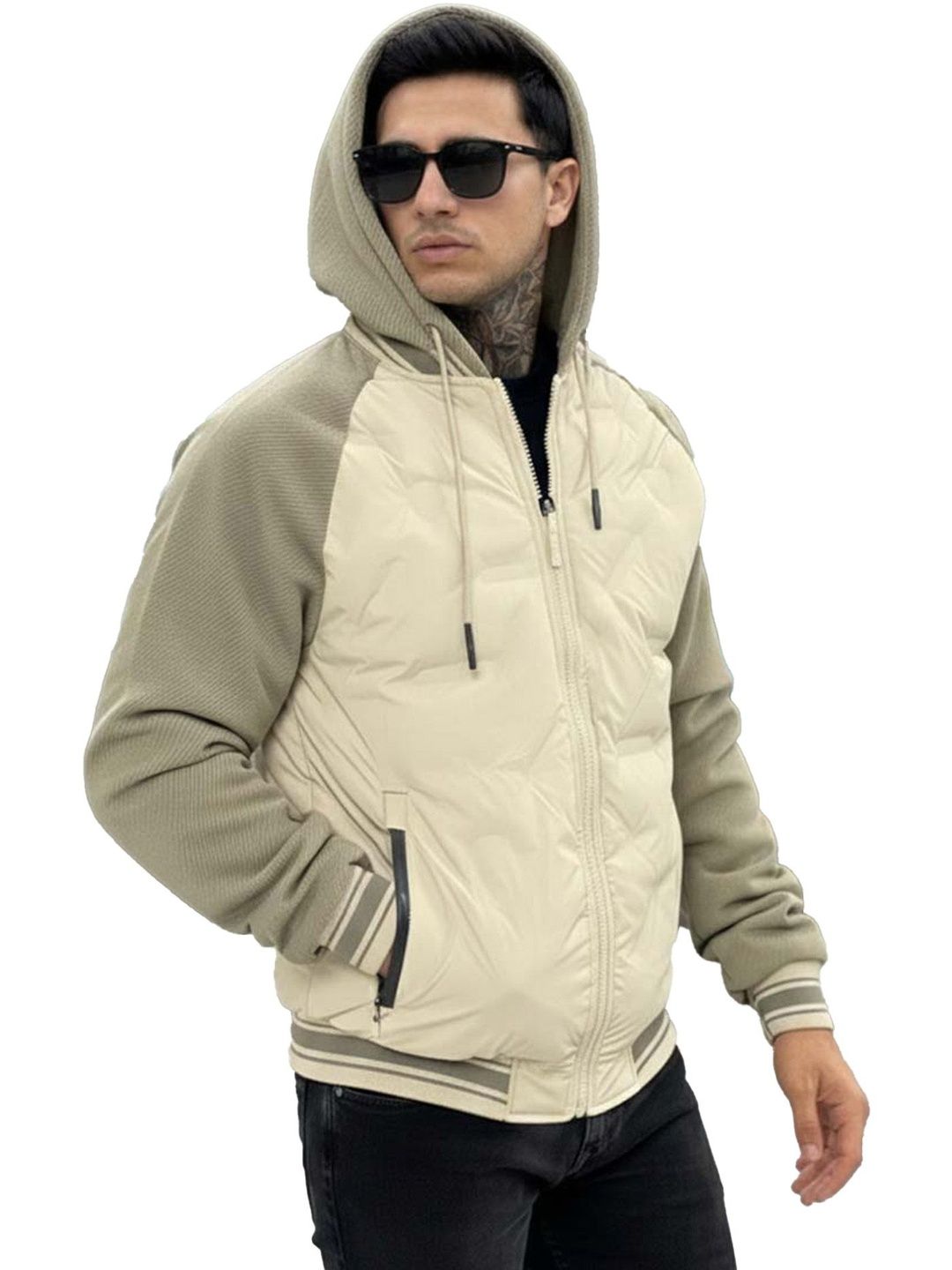 playR Men Colourblocked Lightweight Puffer Jacket