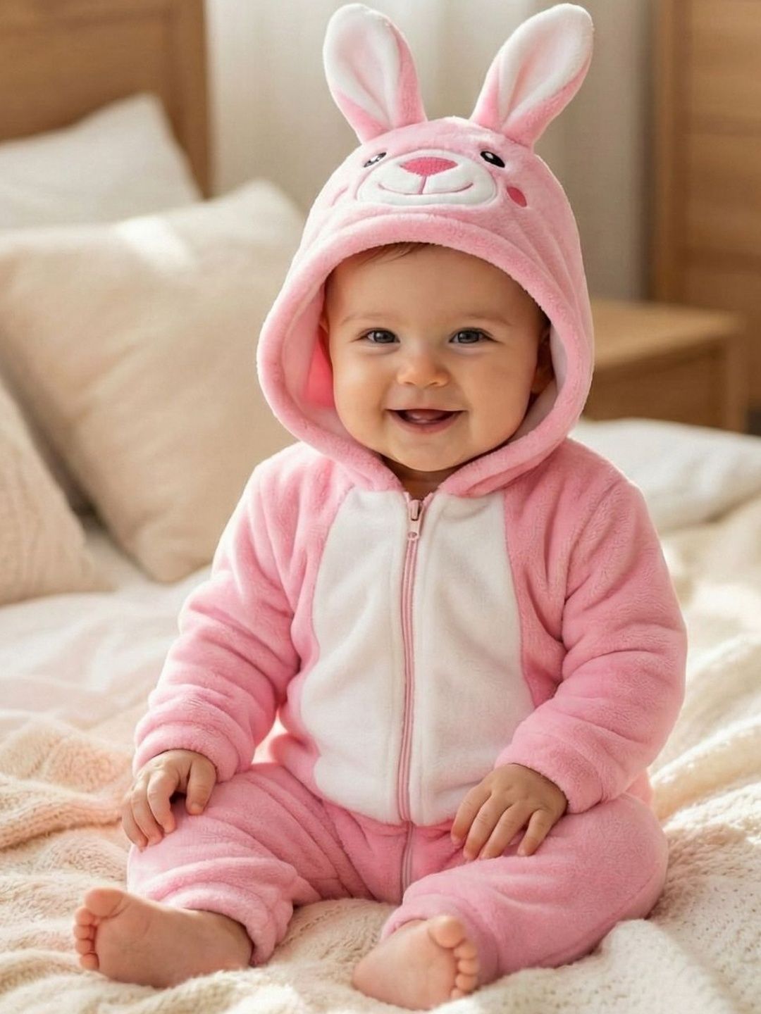 BabyZone Infants Hooded Rompers