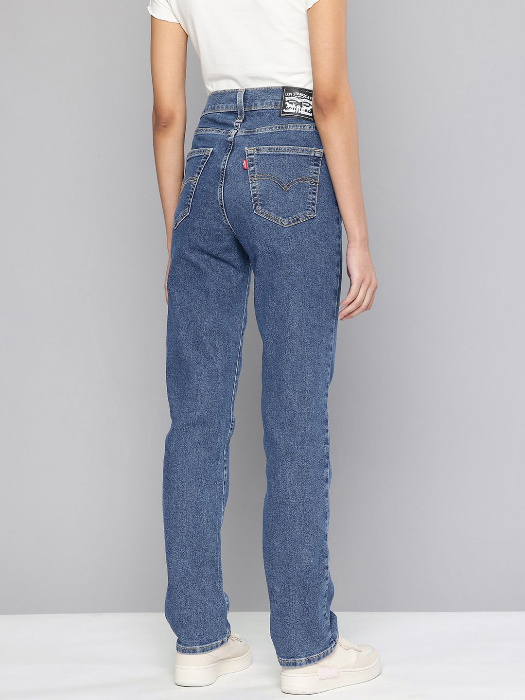 724 Dark Blue Slim Straight Fit High Rise Jeans