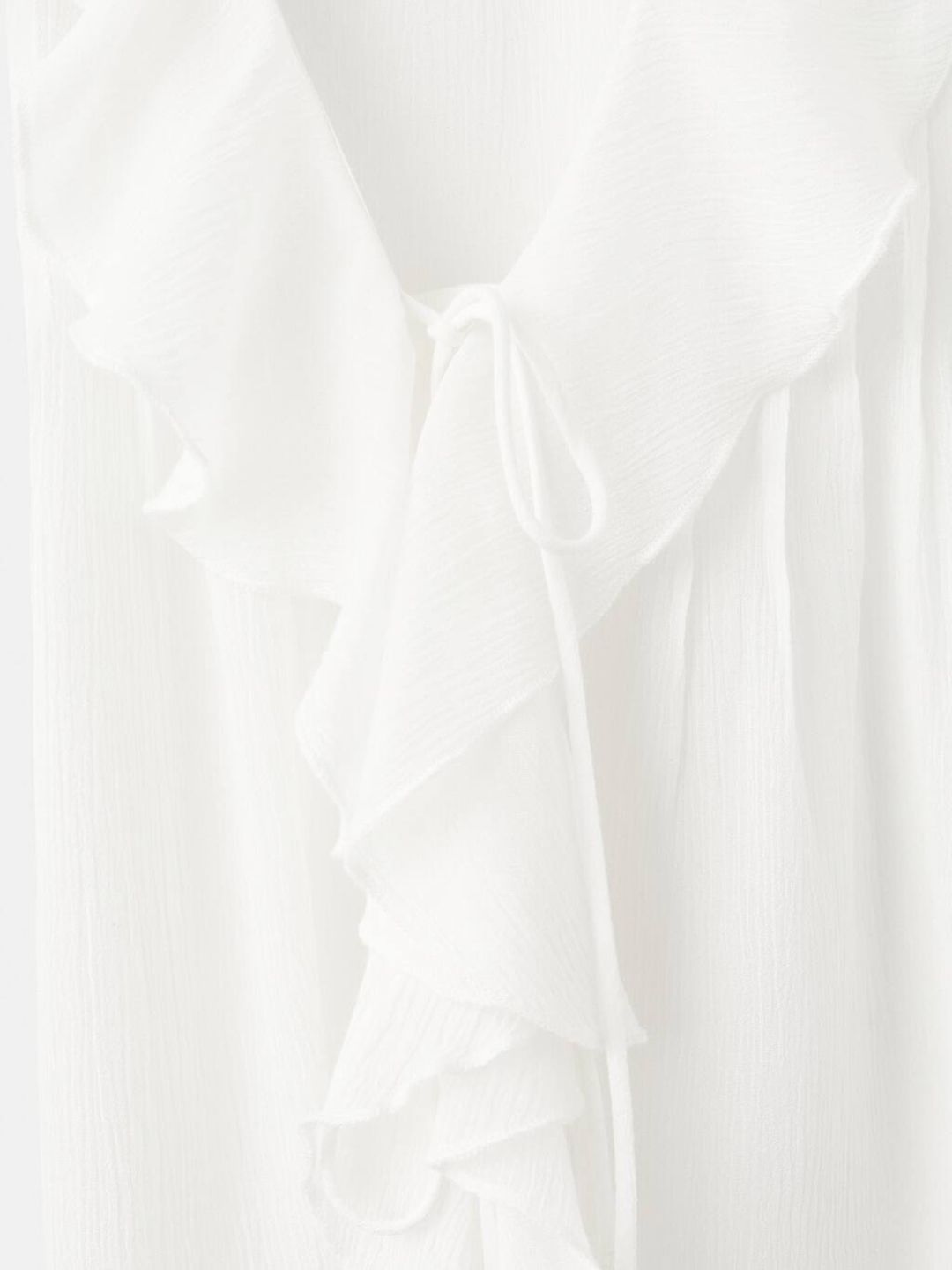 Tie-Up Neck Bell Sleeve Ruffles Top