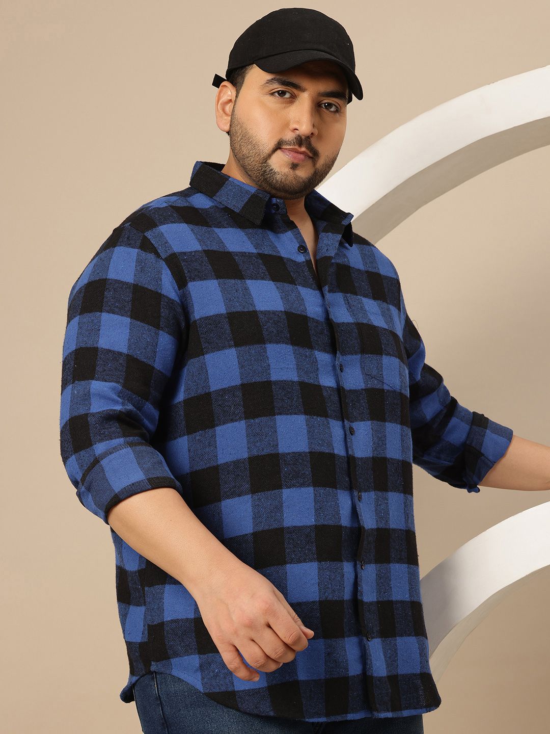 Sztori Plus Size Buffalo Checks Casual Shirt