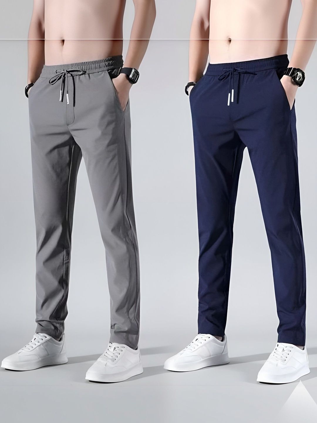 Riksaw Men Pack Of 2 Mid-Rise Track Pants