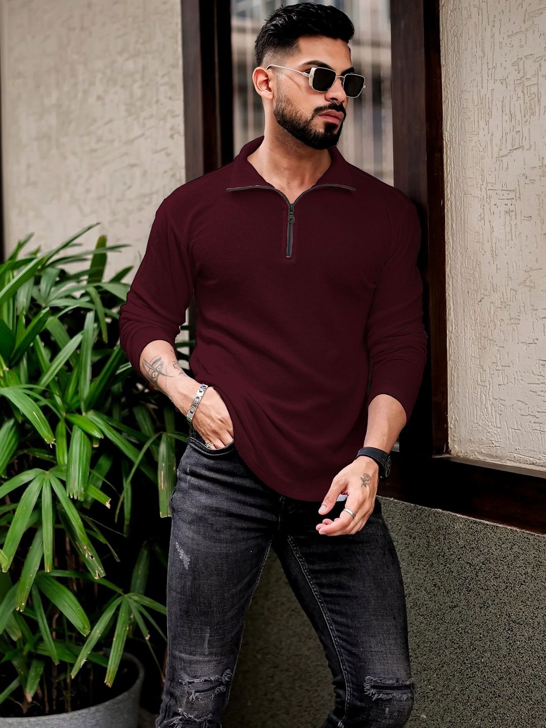 LECOWAR Men Polo Collar T-shirt
