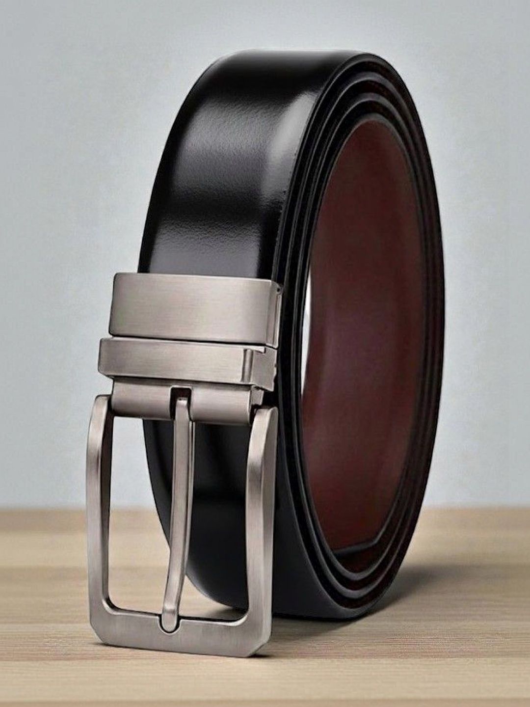 glitchez Men PU Reversible Formal Belt