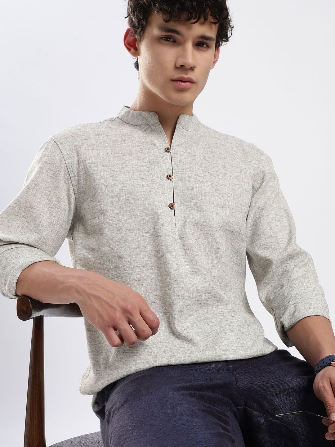 HERE&NOW Men Cold-Shoulder Sleeves Kurta