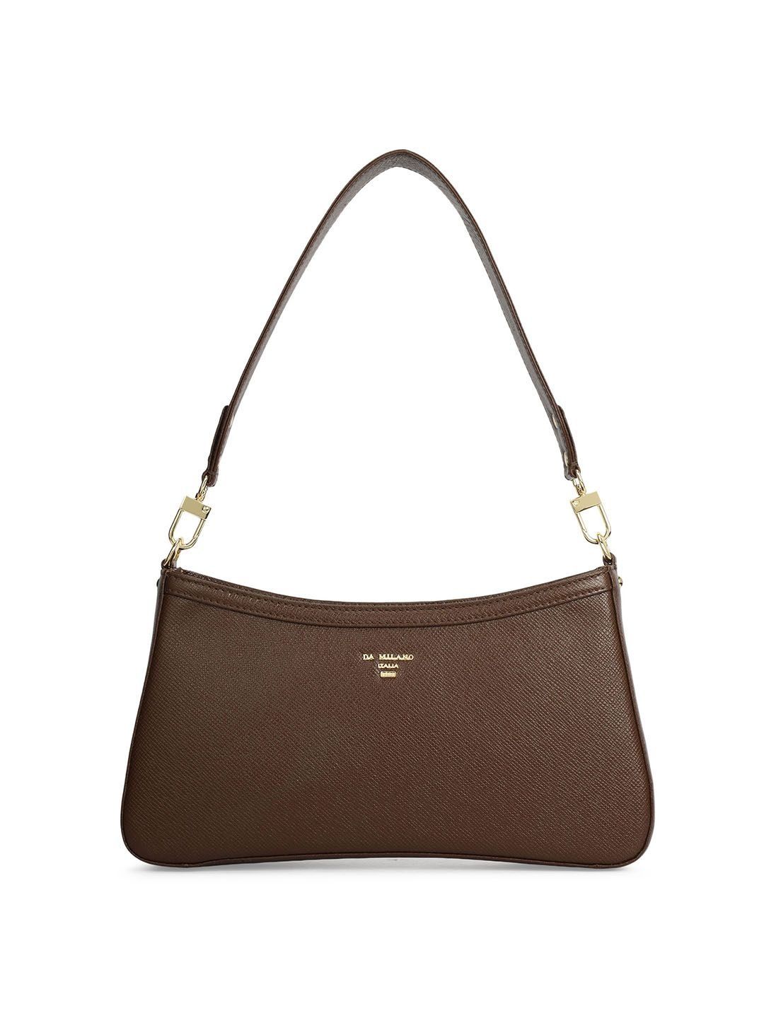 Leather Shoulder Bag Da Milano Textured Leather Shoulder Bag