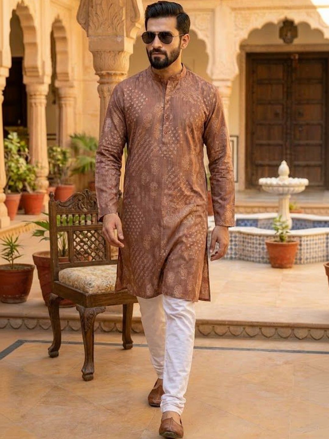 HERE&NOW Men Floral Printed Kurta
