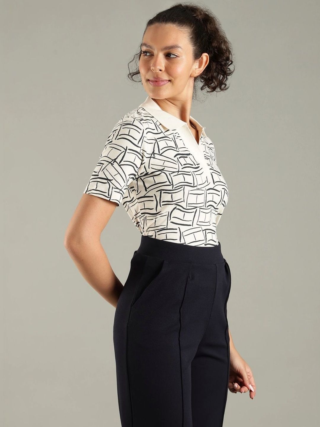 Printed Polo Collar T-shirt