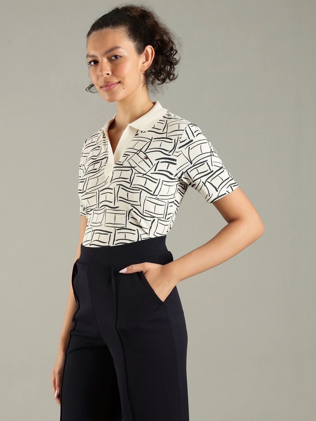 Printed Polo Collar T-shirt