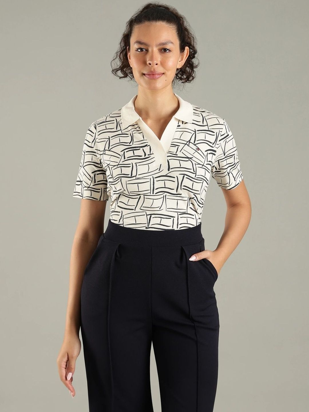 Printed Polo Collar T-shirt