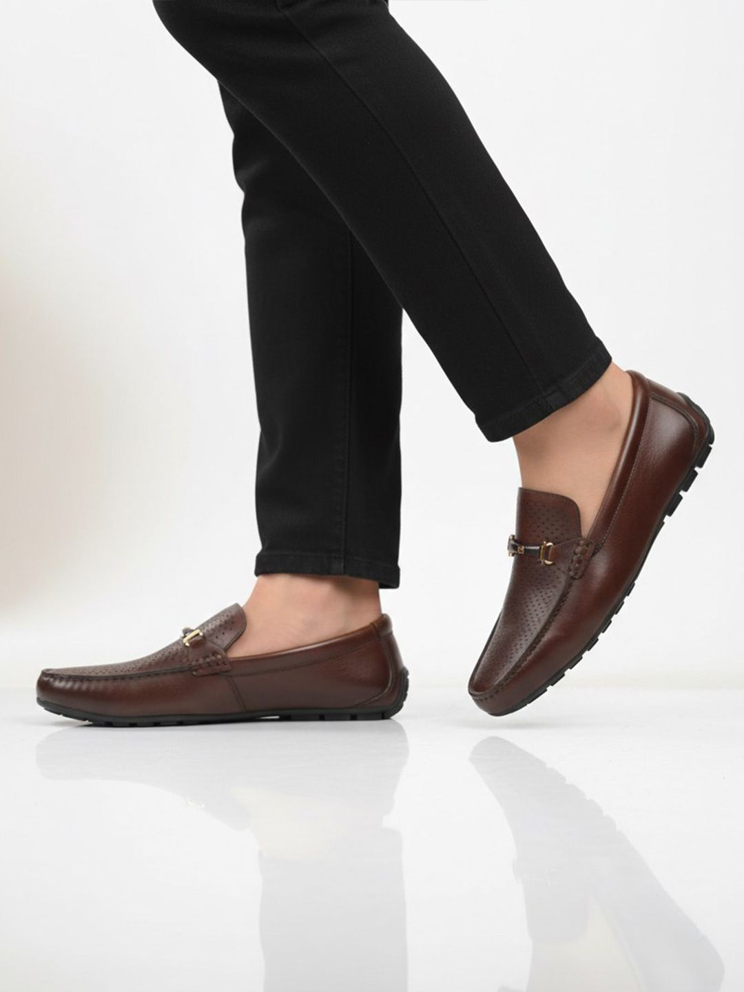 The Brown Hide Men Formal Leather Loafers