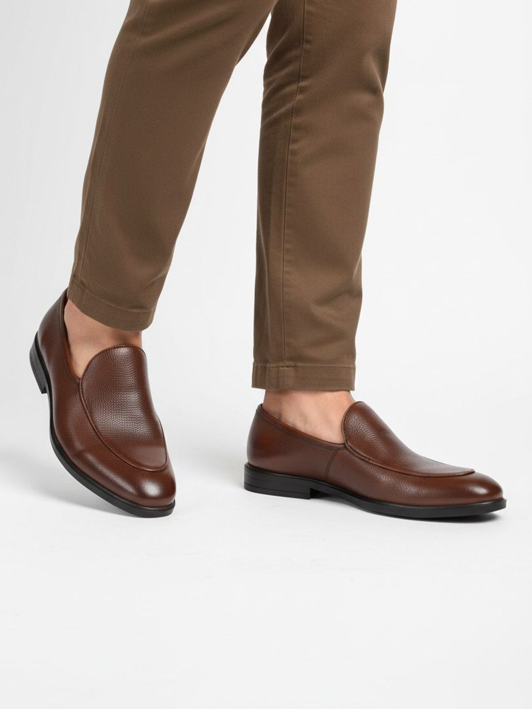 The Brown Hide Men Formal Leather Loafers