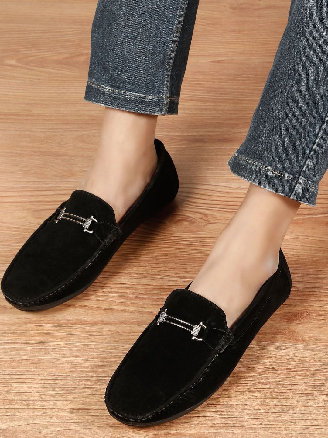 Shop Men's Black Suede Loafers Online | Myntra