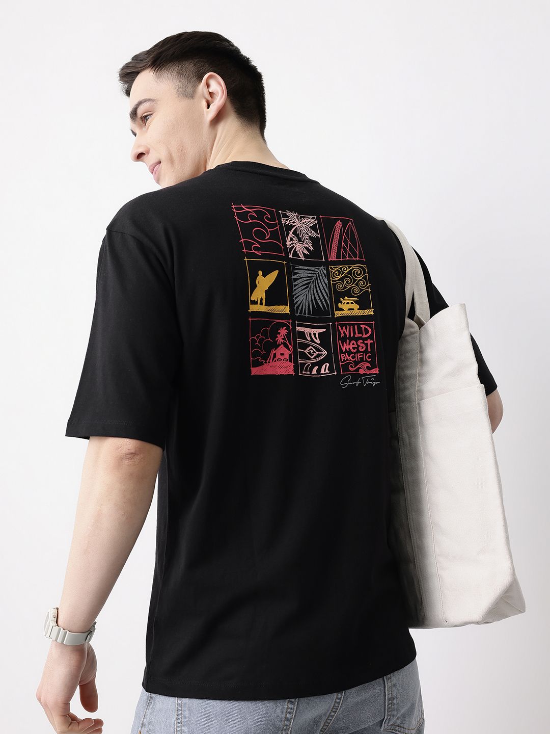 Mast & Harbour Graphic Printed Pure Cotton T-shirt