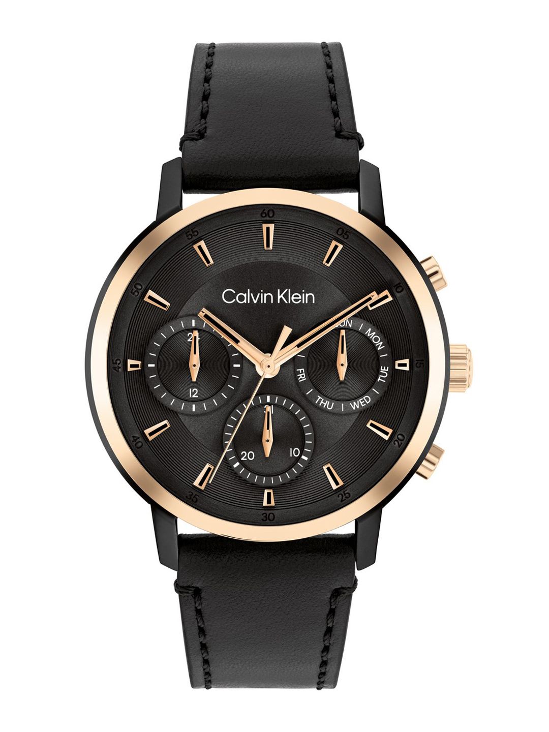 Calvin Klein Calvin Klein Men Gauge Dial & Leather Straps Analogue Chronograph Watch 25200499