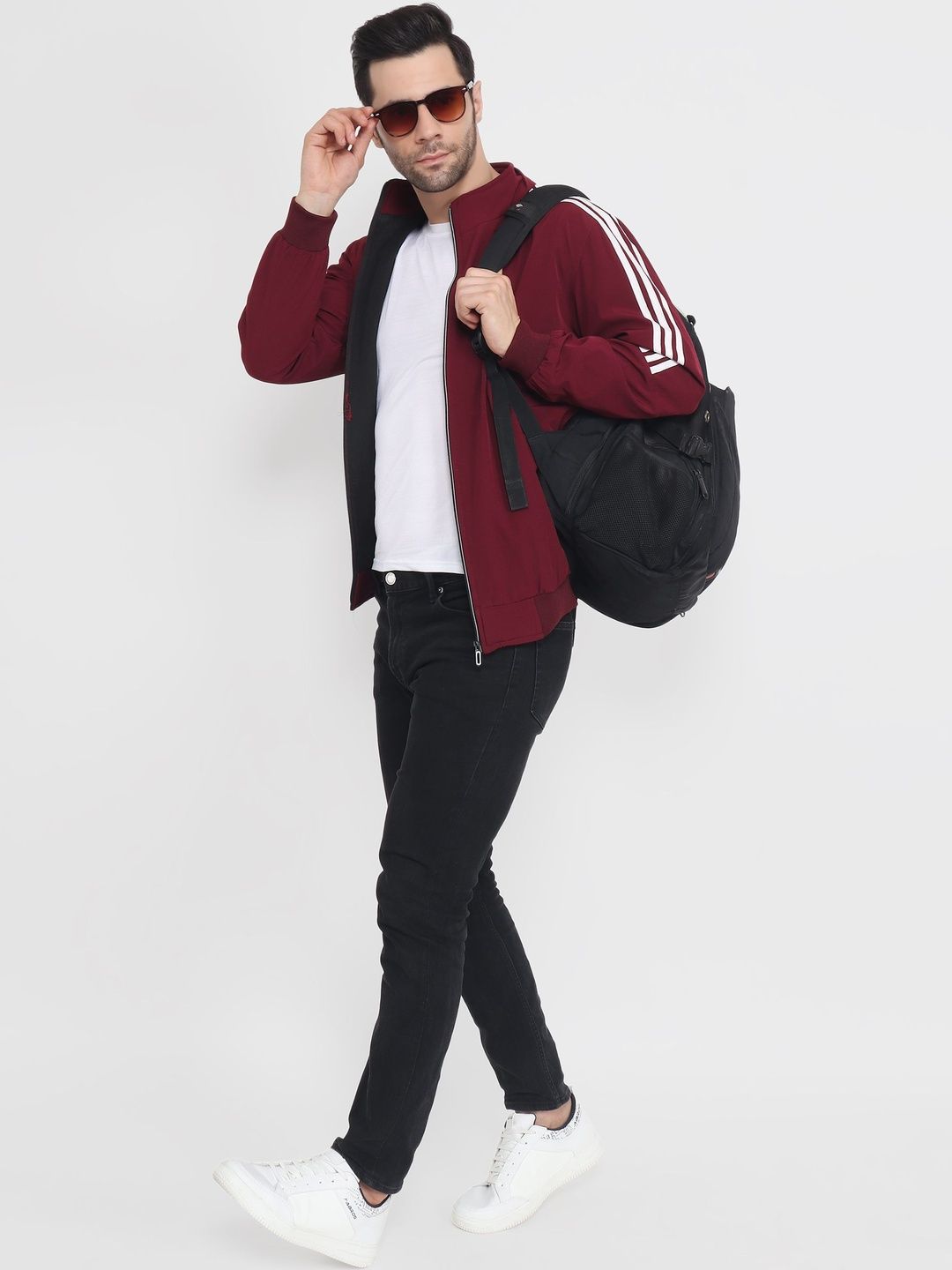 YAQR Men Colourblocked Windcheater Bomber Jacket