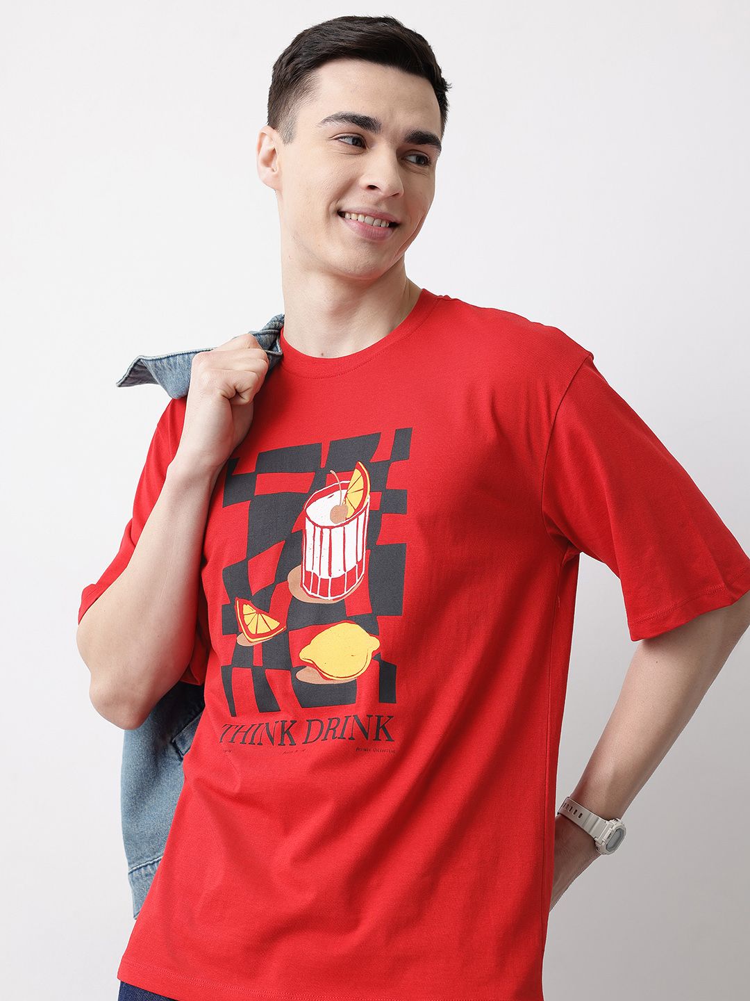 Mast & Harbour Graphic Printed Pure Cotton T-shirt