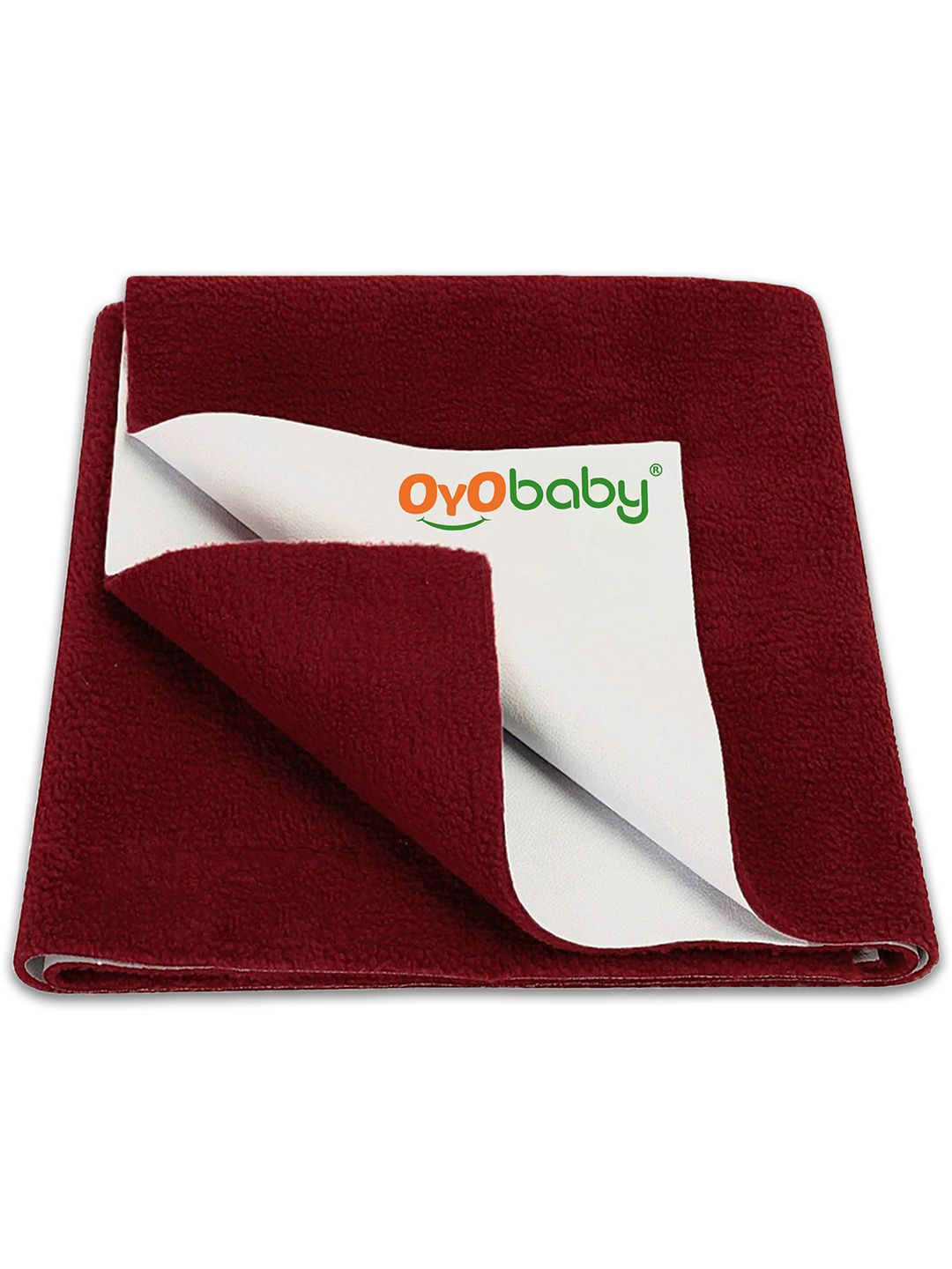 OyO Baby Maroon Waterproof & Baby Dry Sheet Polycotton Mattress Protector