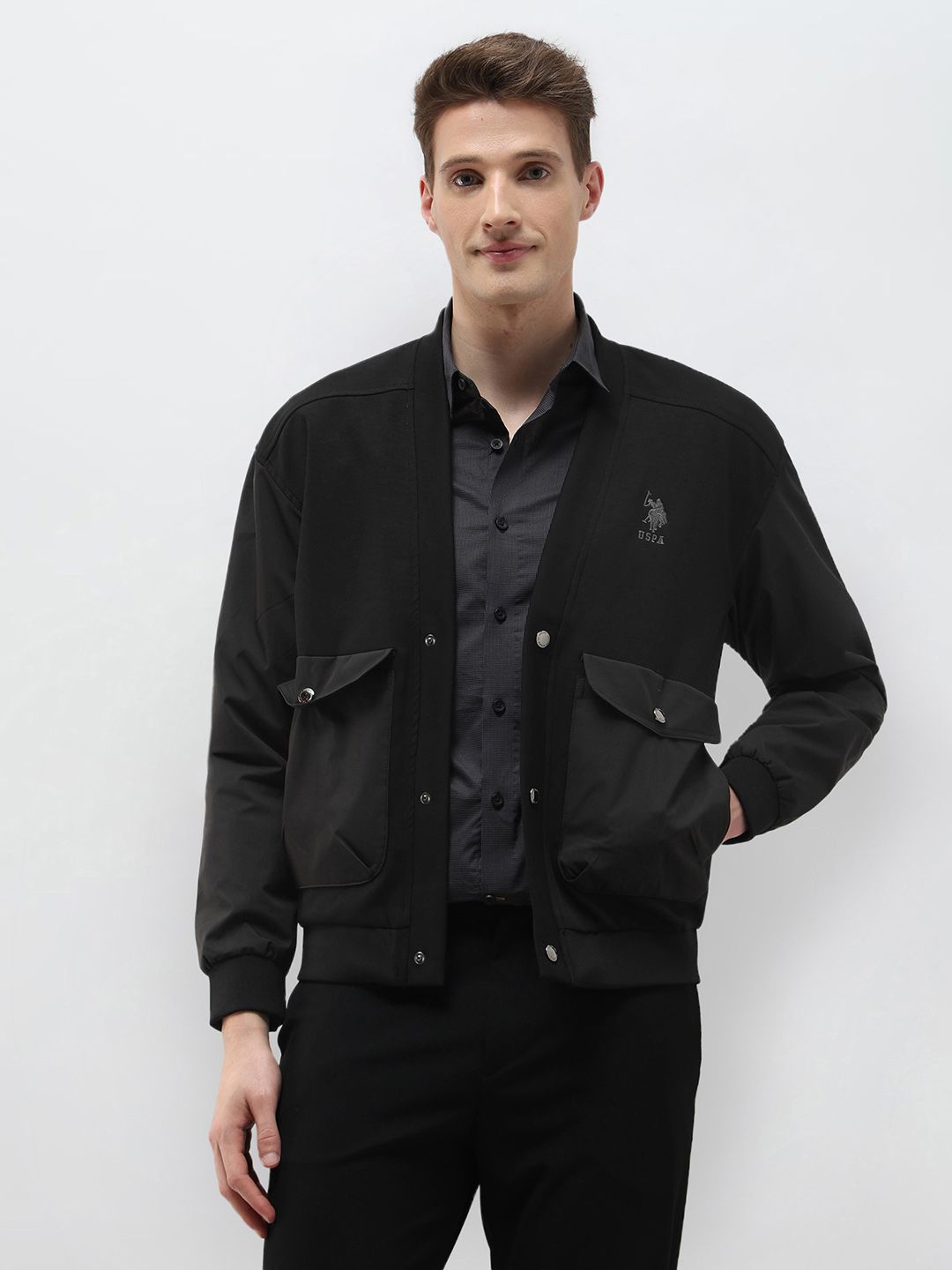 U.S. Polo Assn. Denim Co.Solid Regular Fit Casual Jacket