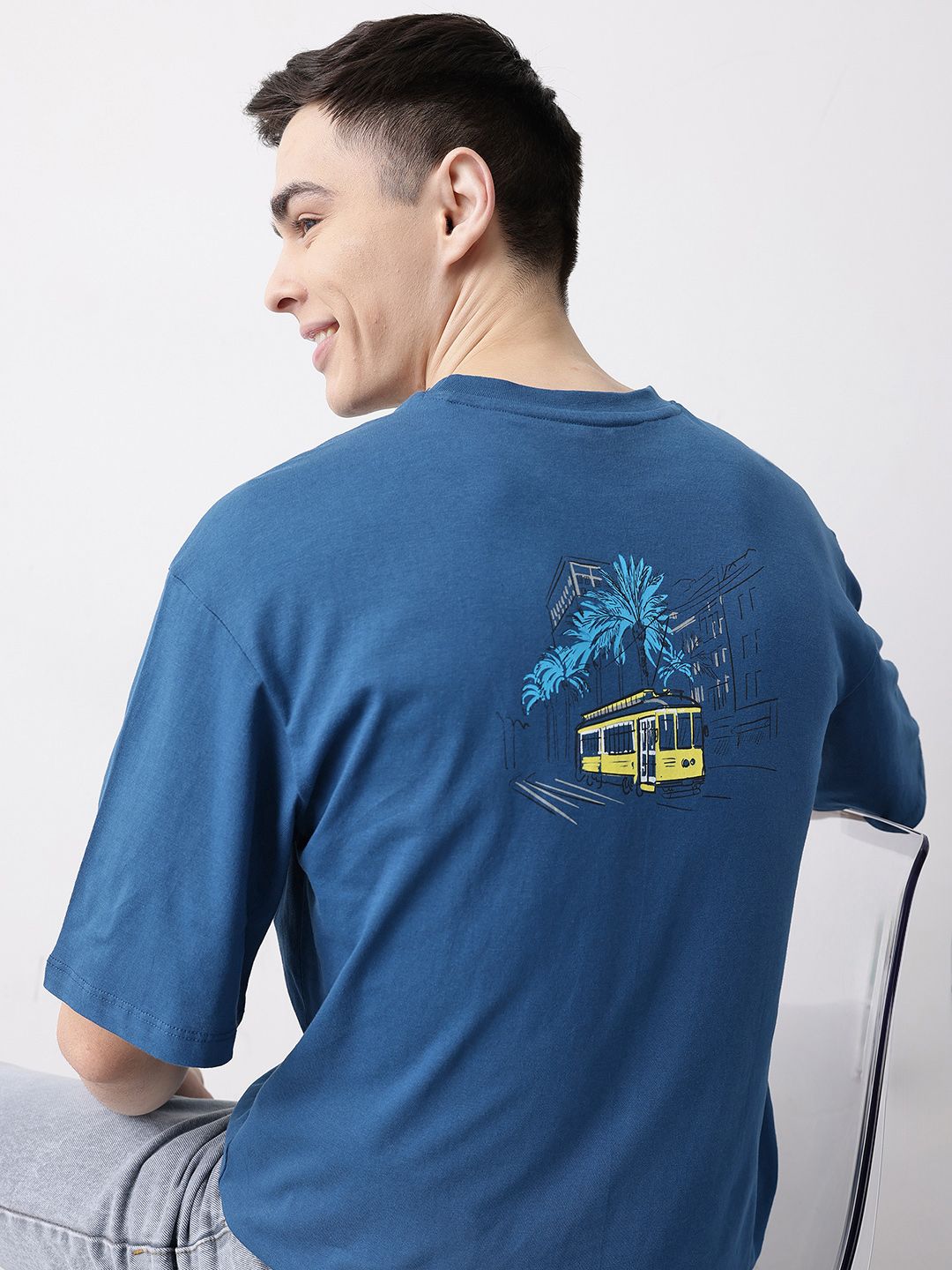 Mast & Harbour Graphic Printed Pure Cotton T-shirt