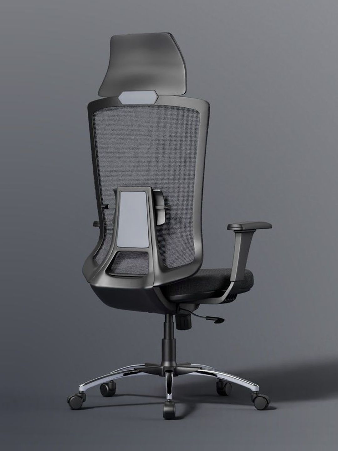 FUGO Black Textured Head Support Study Arm Chair