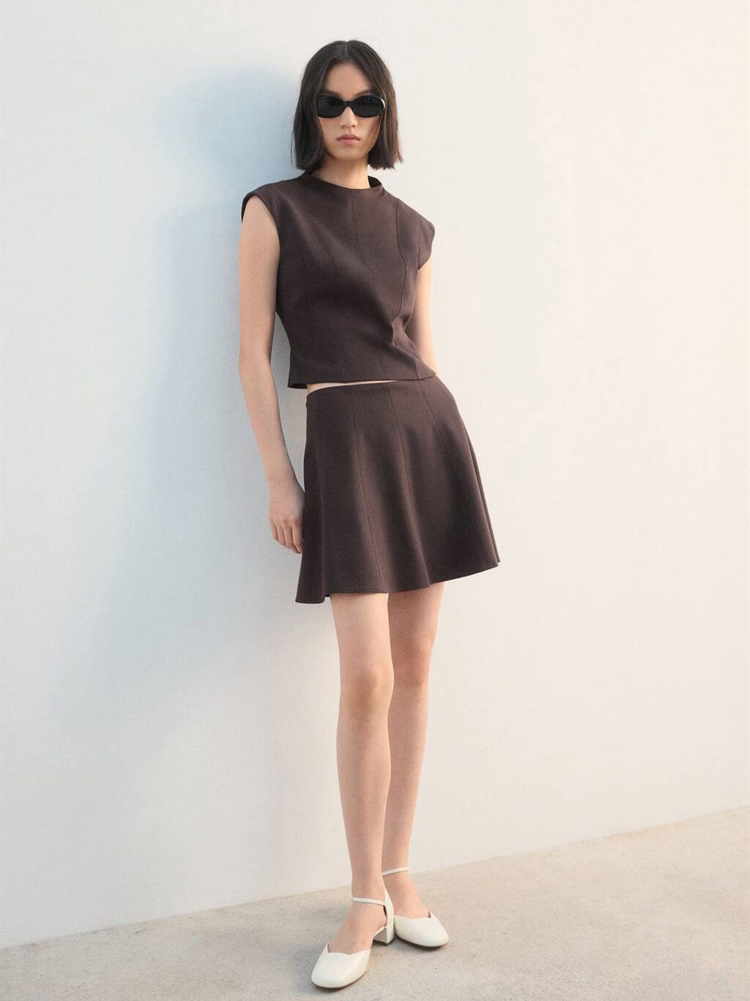Mid-Rise Mini Skirt with Seam Detail