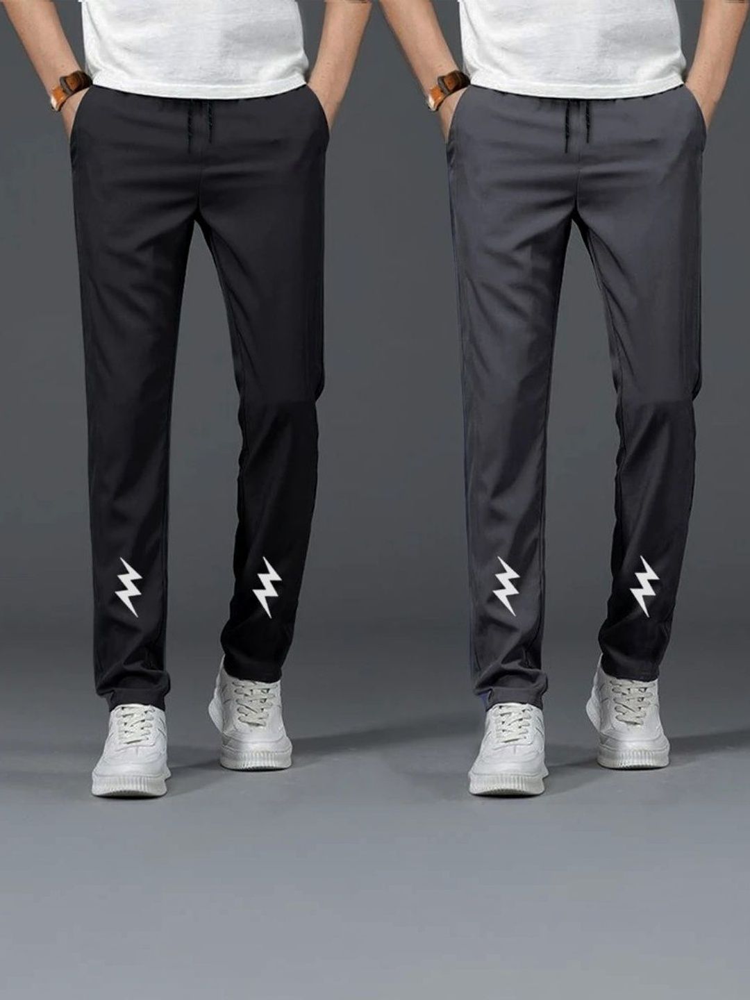 Riksaw Pack of 2 Men Mid-Rise Track Pants